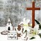 8 Pcs Easter Tiered Tray Decor Easter Table Wooden Sign Decorations Religious Easter Decorations Christian Cross Tabletop Farmhouse Nativity Decor for Easter Kitchen Home Party Holiday